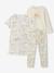 Pack of 2 girls' short-sleeved short pyjamas ecru 