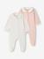 Pack of 2 organic cotton baby pyjamas rose 