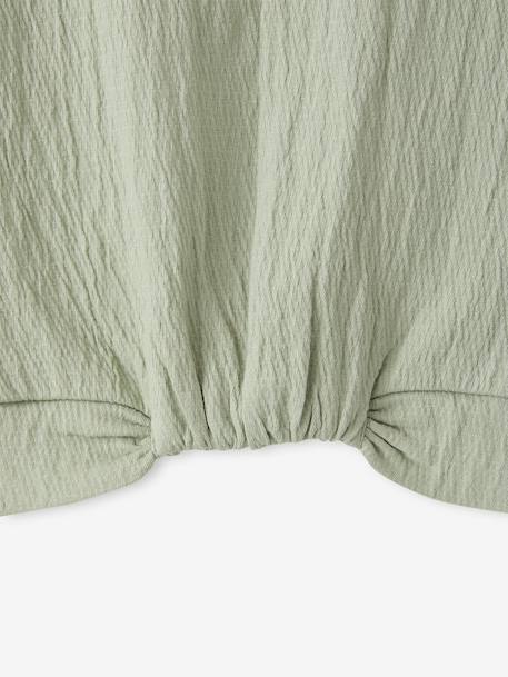 Blouse with short sleeves almond green+printed white 