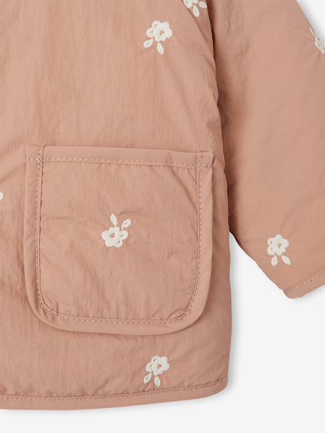 Embroidered padded jacket for baby girls pecan nut 