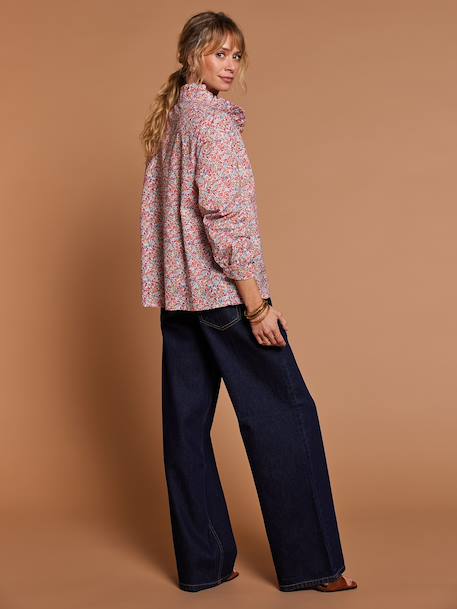 Shirt with floral print in organic cotton multicoloured 