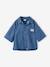Lightweight denim girl's shirt and short set medium blue 