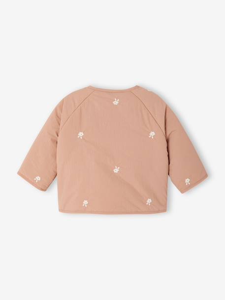 Embroidered padded jacket for baby girls pecan nut 