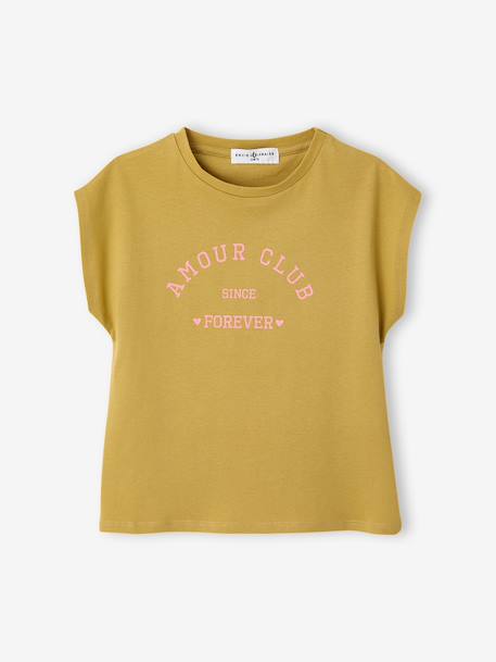 Girls' organic cotton T-shirt olive 