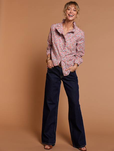 Shirt with floral print in organic cotton multicoloured 