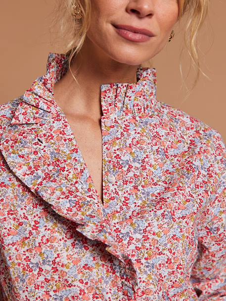 Shirt with floral print in organic cotton multicoloured 