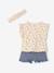 Girl's T-shirt, short and band for head accessories for hair set slate blue 