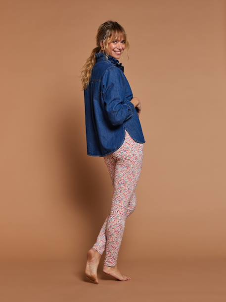 Women's floral print organic cotton leggings multicoloured 