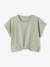 Blouse with short sleeves almond green+printed white 