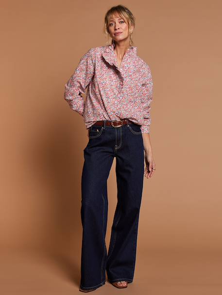 Shirt with floral print in organic cotton multicoloured 