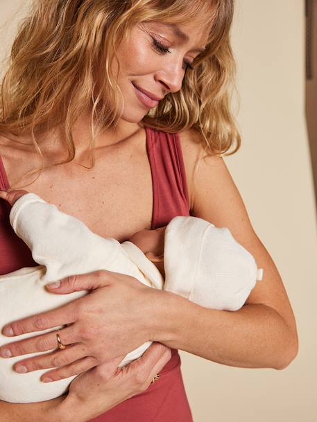 Pack of 2 Sleeveless Tops with Crossover Effect for Maternity, Fiona by ENVIE DE FRAISE navy blue+terracotta 