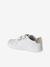 Leather Trainers with Hook-&-Loop Straps for Children, Designed for Autonomy pale pink+white 
