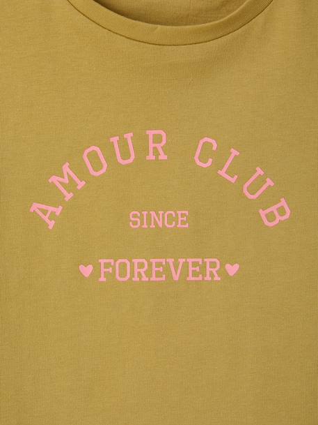 Girls' organic cotton T-shirt olive 