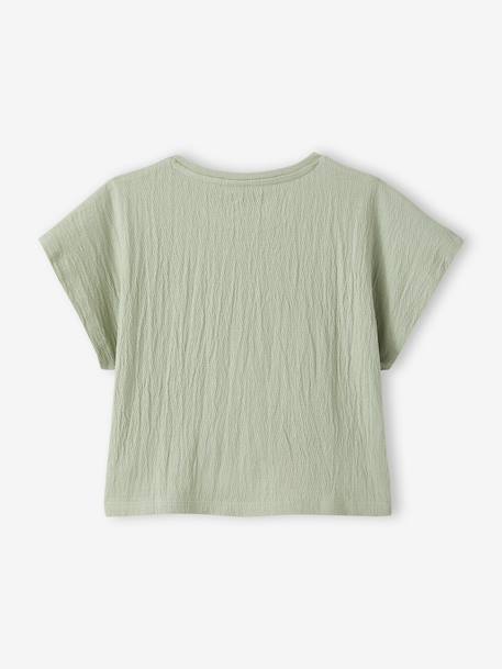 Blouse with short sleeves almond green+printed white 