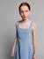 Dress with back opening light blue 