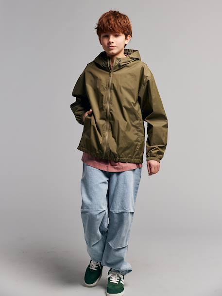 Lightweight zipped windcheater for boys khaki 
