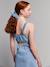 Dress with back opening light blue 