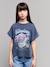 Girl's short-sleeved t-shirt navy blue 