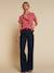 Women's frilled gauze blouse old rose 