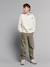 Hooded sweatshirt for boys with oversized back print ecru 