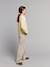 Girl's wide leg fluid trousers striped beige 