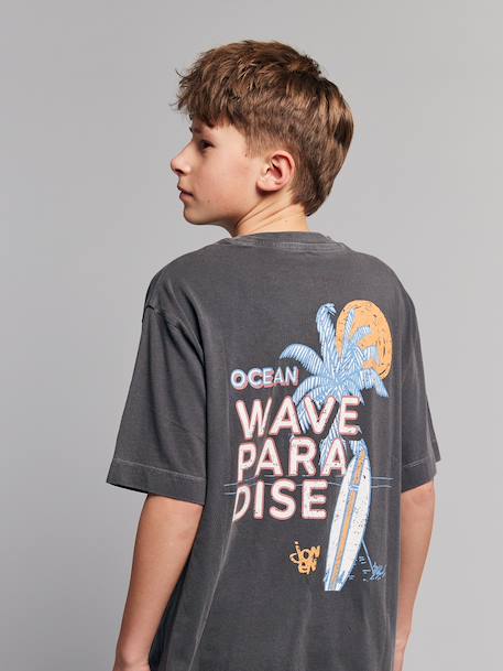 Oversized cotton t-shirt for boys anthracite 