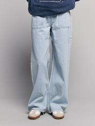 Girls-Trousers-Girl's wide-leg striped trousers 