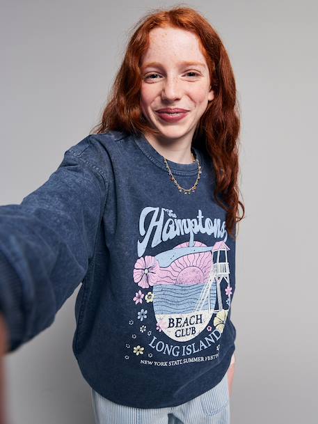 Girl's Hamptons sweatshirt navy blue 