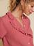 Women's frilled gauze blouse old rose 