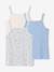 Pack of 3 ribbed tank tops for girls ecru 