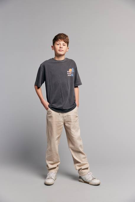 Oversized cotton t-shirt for boys anthracite 
