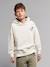 Hooded sweatshirt for boys with oversized back print ecru 