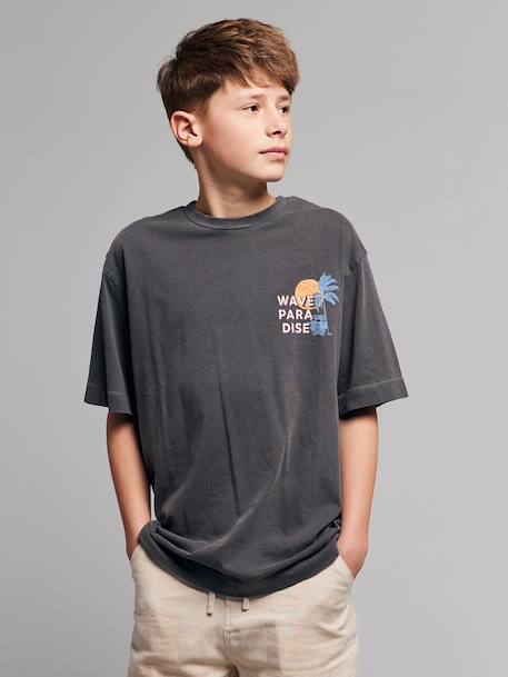 Oversized cotton t-shirt for boys anthracite 
