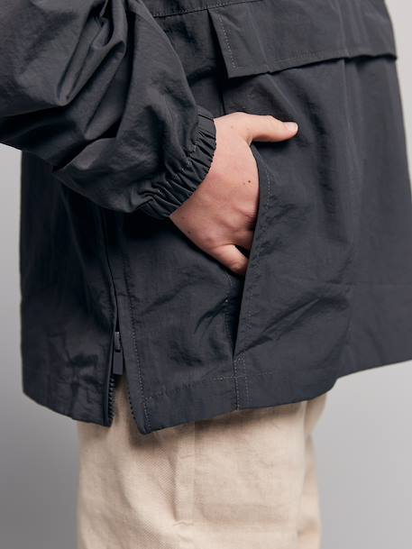 Boy's windcheater to pull on anthracite 