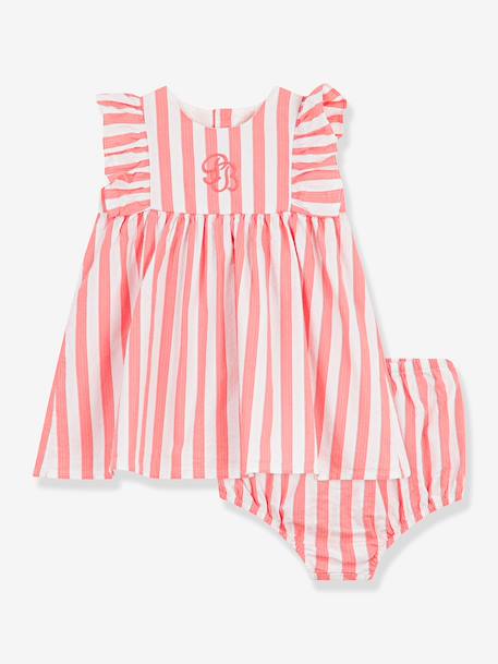 Set of sleeveless dress and bloomer for babies apricot 