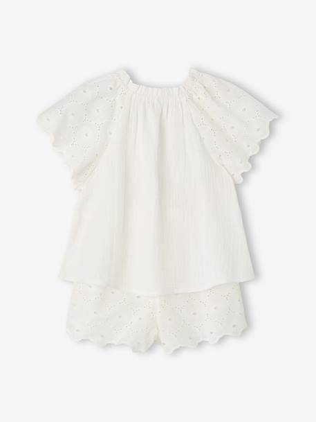 Set of 2 shorts for girls Ella Happy Time white 