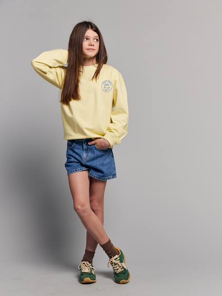 Children's denim cotton shorts denim grey+medium blue 
