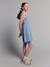 Dress with back opening light blue 