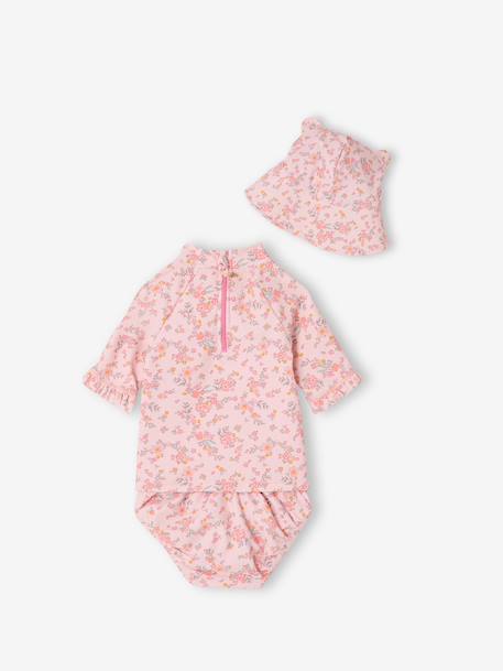 UV protective 3-piece swimsuit rosy 