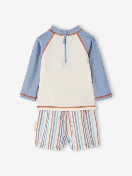 UV protective baby swimwear set grey blue 
