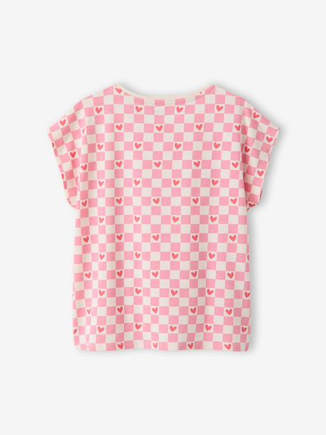 Printed T-Shirt for Girls lavender+rose+white 