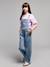 Girl's denim dungaree light blue 