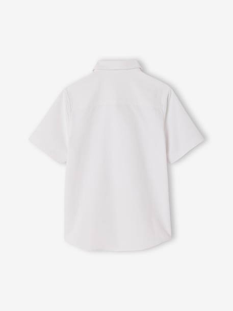 Short-sleeved shirt with bow tie white 