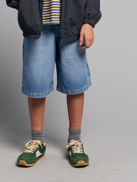 Long denim bermuda shorts double stone 