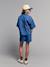 Lightweight denim girl's shirt and short set medium blue 