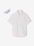 Short-sleeved shirt with bow tie white 