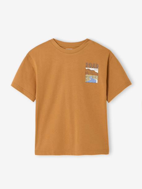Boy's short-sleeved patterned T-shirt orange 