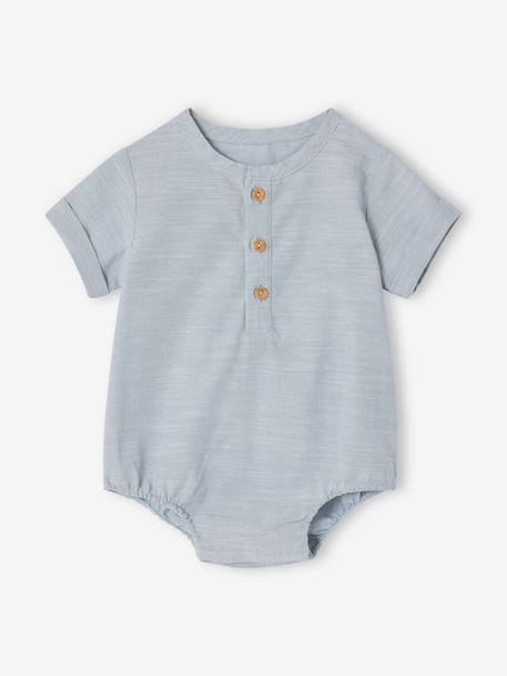Baby boys' short-sleeved bodysuit sky blue 