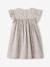 Ruffled, Short Sleeve Dress with Prints, for Girls emerald green+pale pink+printed white 