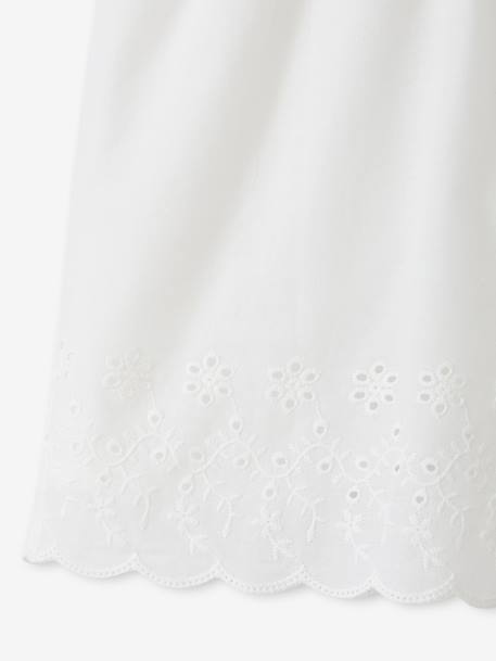 Playsuit with embroidery in cotton white 